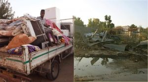 بالصور | طرد مهجري تاورغاء من مخيم طريق المطار وهدم بيوتهم